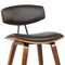 Armen Living Fox 25.5" Counter Height Brown Faux Leather and Walnut Wood Mid-Century Modern Bar Stool LCFOBAWABR26 - alternate 8